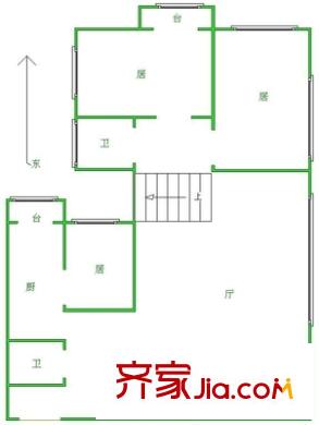 金云里戶型圖戶型圖 3室2廳2衛(wèi)1廚