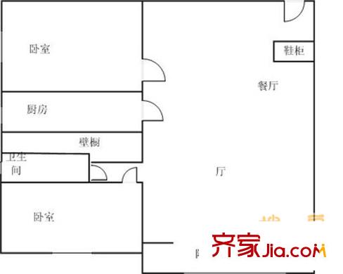 金云里戶型圖戶型圖 2室2廳1衛(wèi)1廚