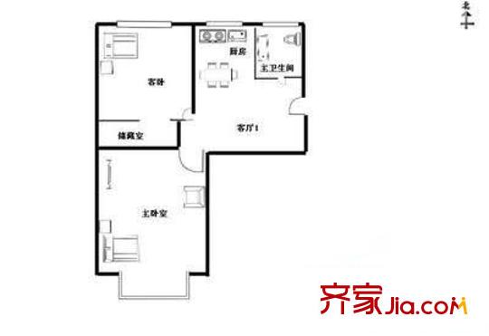 近園里戶型圖戶型圖 2室1廳1衛(wèi)1廚
