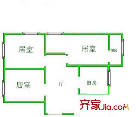 近園里戶型圖戶型圖 3室1廳1衛(wèi)1廚
