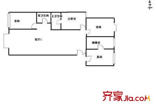 近園里戶型圖戶型圖 3室1廳2衛(wèi)1廚