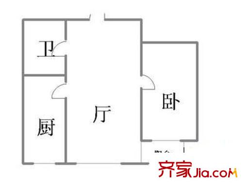 近園里戶型圖戶型圖 1室1廳1衛(wèi)1廚