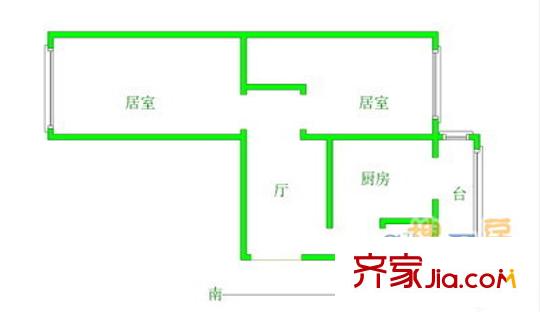 寬福里戶型圖戶型圖 2室1廳1衛(wèi)1廚