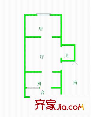 涪江北里戶型圖戶型圖 1室1廳1衛(wèi)1廚