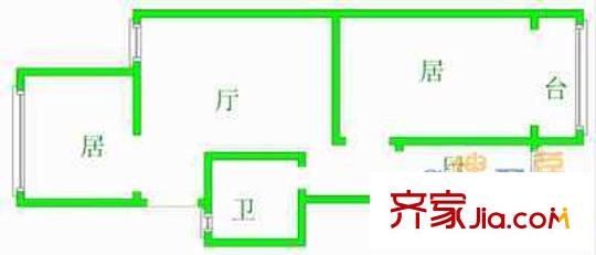 寬福里戶型圖戶型圖 2室1廳1衛(wèi)1廚