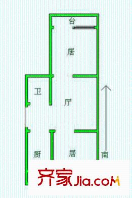 涪江北里戶型圖戶型圖 2室1廳1衛(wèi)1廚
