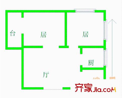 寬福里戶型圖戶型圖 2室1廳1衛(wèi)1廚