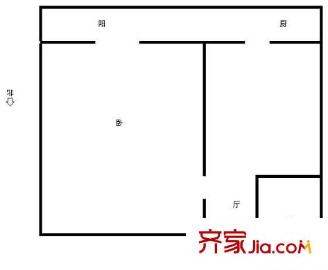 涪江北里戶型圖戶型圖 1室1廳1衛(wèi)1廚