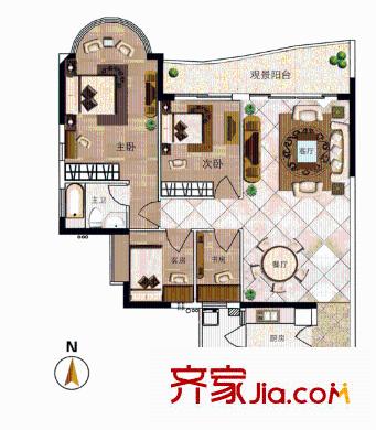 逸景翠园户型图倚翠轩0102单元 4室2厅2卫