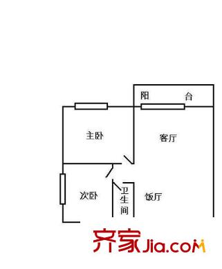 中海平方米晖华庭户型图2室2厅户型图 2室2厅1卫1厨