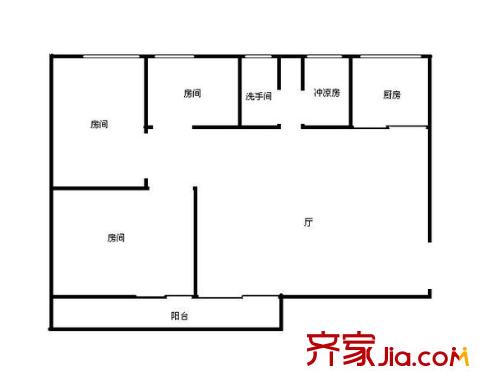 旭景家园户型图3室1厅户型图 3室1厅1卫1厨