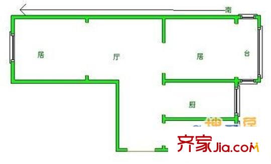 昌源公寓戶型圖 戶型圖 2室1廳1衛(wèi)1廚