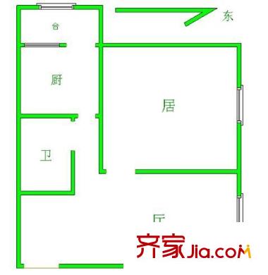 昌源公寓戶型圖戶型圖 1室1廳1衛(wèi)1廚