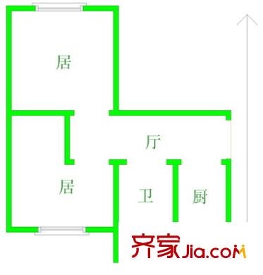 新聞里戶型圖戶型圖 2室1廳1衛(wèi)1廚