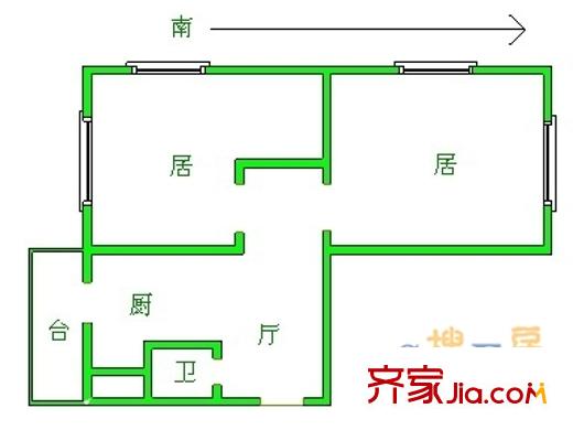 盈江里戶(hù)型圖戶(hù)型圖 2室1廳1衛(wèi)1廚