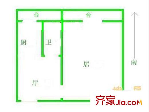 新聞里戶型圖戶型圖 1室1廳1衛(wèi)1廚
