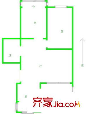 凌研里戶型圖 戶型圖 2室1廳1衛(wèi)1廚