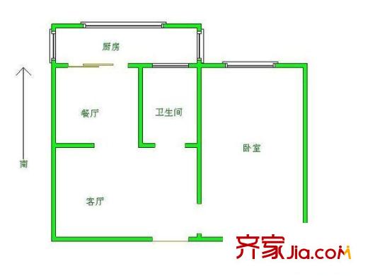 凌研里戶型圖戶型圖 1室1廳1衛(wèi)1廚