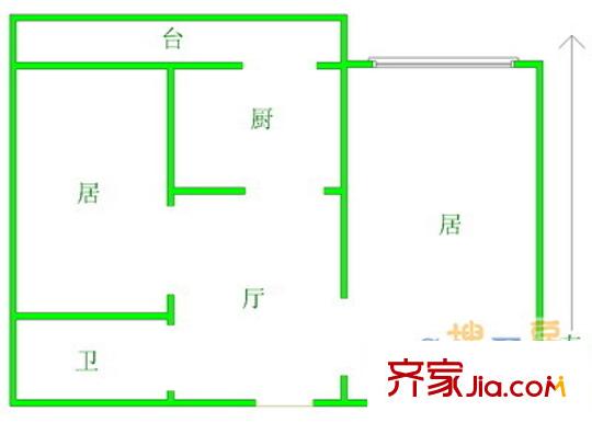 積慶里戶型圖戶型圖 2室1廳1衛(wèi)1廚