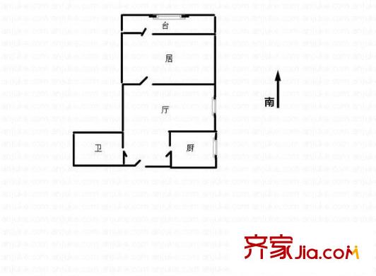 積慶里戶型圖戶型圖 1室1廳1衛(wèi)1廚
