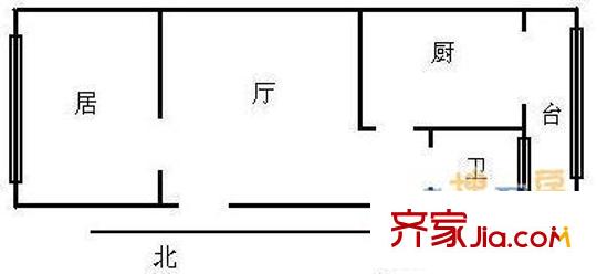 冶金東里戶型圖戶型圖 1室1廳1衛(wèi)1廚