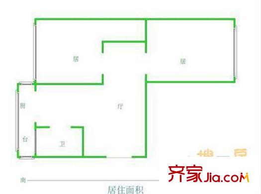冶金東里戶型圖戶型圖 2室1廳1衛(wèi)1廚