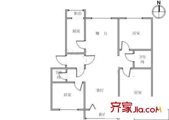 ?？道?3室 戶型圖