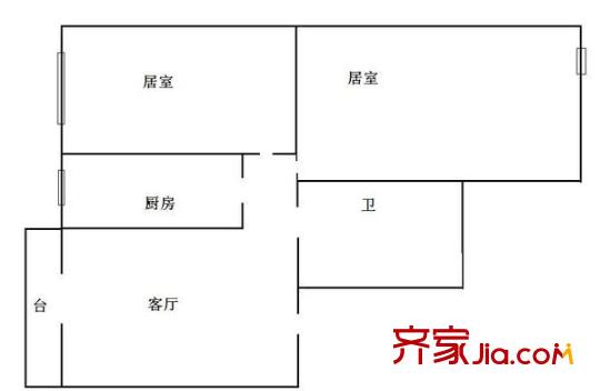臨渭家園戶型圖 戶型圖 2室1廳1衛(wèi)1廚