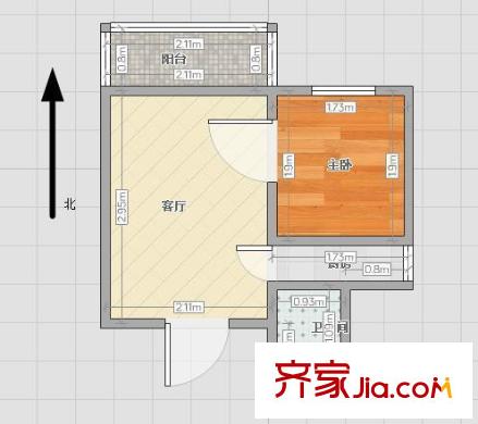臨渭家園 1室 戶(hù)型圖