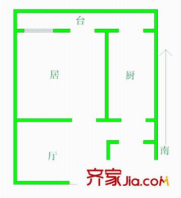 臨渭家園戶型圖戶型圖  1室1廳1衛(wèi)1廚