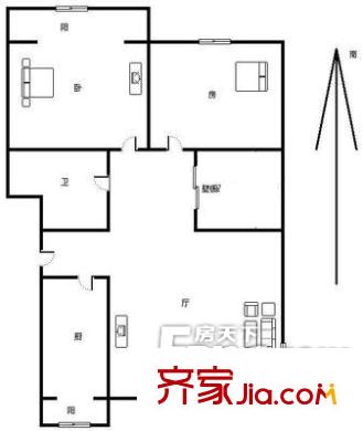 安裕新村戶型圖戶型圖 2室1廳1衛(wèi)1廚