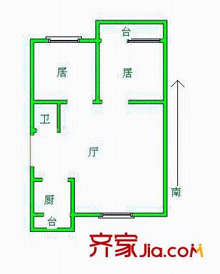 景逸園戶型圖戶型圖 2室2廳1衛(wèi)1廚