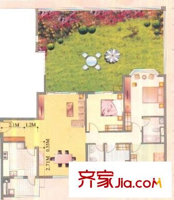 祈福新村天湖居户型图4室2厅户型图 4室2厅2卫1厨
