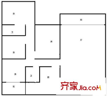 伊顿18户型图4室1厅户型图 4室1厅2卫1厨