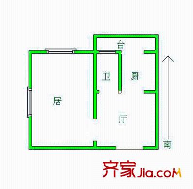 瑞德里戶型圖 戶型圖 1室1廳1衛(wèi)1廚