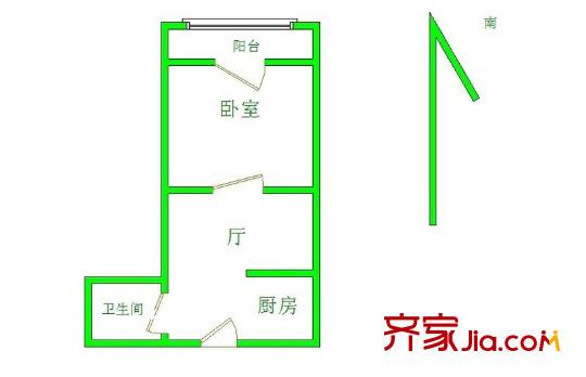 瑞德里 1室 戶型圖