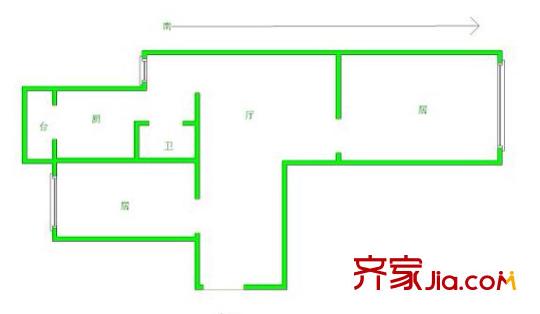 云山里 2室 戶型圖
