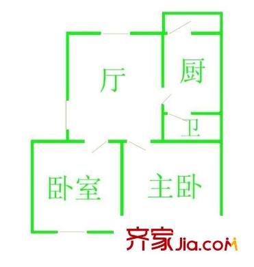 連心里戶型圖戶型圖 2室1廳1衛(wèi)1廚