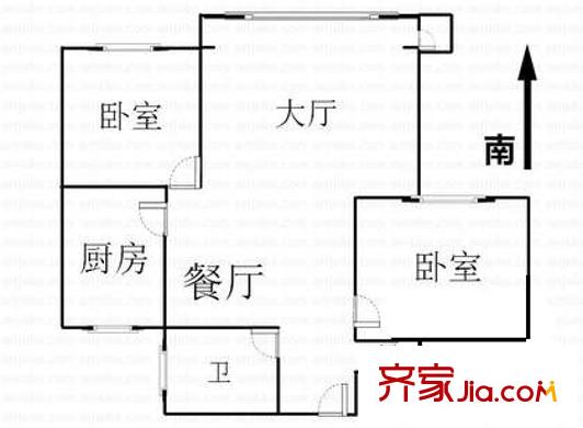 世紀(jì)向陽(yáng)居戶型圖戶型圖 2室2廳1衛(wèi)1廚