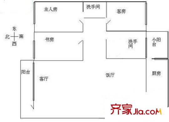 云山里戶型圖戶型圖 3室2廳2衛(wèi)1廚