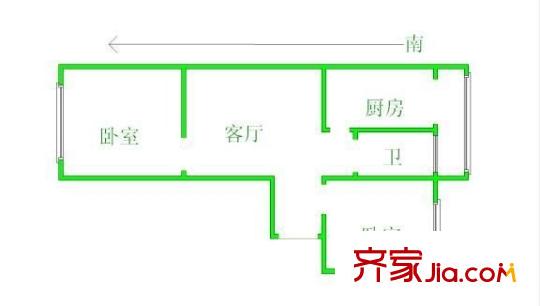 華寧北里戶型圖戶型圖 2室1廳1衛(wèi)1廚