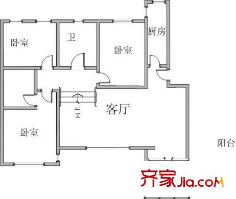 華夏津典漣水園戶(hù)型圖戶(hù)型圖 3室2廳2衛(wèi)1廚