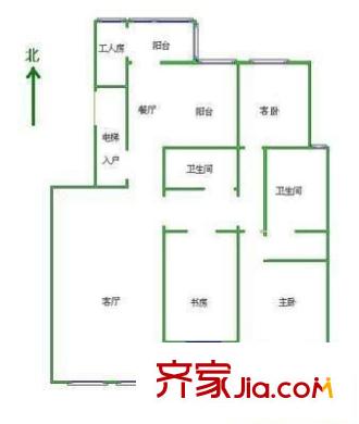 華夏津典漣水園戶型圖戶型圖 3室2廳2衛(wèi)1廚