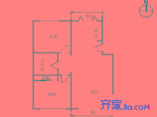 彩虹花園 2室 戶型圖