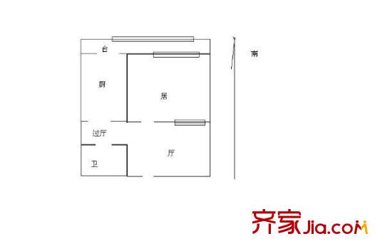 津塘公寓 1室 戶型圖