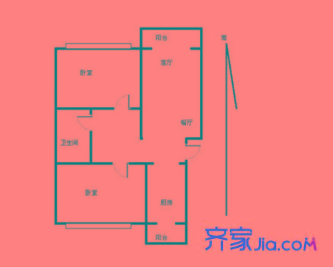 津塘公寓 2室 戶型圖