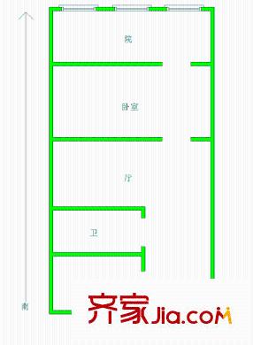 津塘公寓戶型圖戶型圖 1室1廳1衛(wèi)1廚