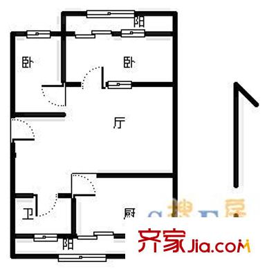南華里?津南區(qū)戶型圖 戶型圖 2室1廳1衛(wèi)1廚