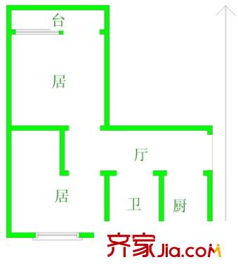 育賢里戶型圖戶型圖 2室1廳1衛(wèi)1廚