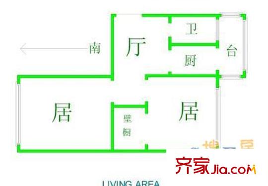 育賢里戶型圖 戶型圖 2室1廳1衛(wèi)1廚